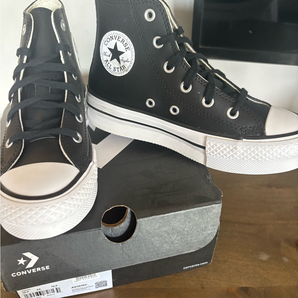 Converse Kids Black and White High-Top Sneakers